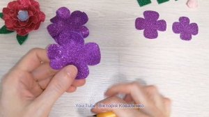 Простой способ! Цветы из глиттерного фоамирана