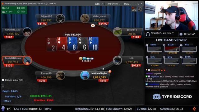 SCOOPING EVERY BOUNTY FOR THE WIN!? - $109 BOUNTY HUNTER FINAL TABLE!! смотреть онлайн