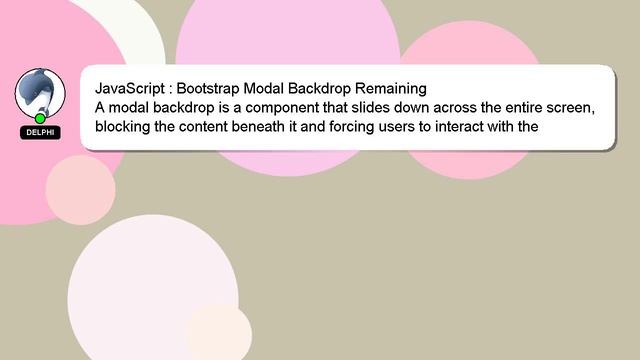 JavaScript : Bootstrap Modal Backdrop Remaining смотреть онлайн