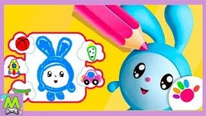 Малышарики Рисование для Детей.Оживающая Раскраска с Малышами-Смешариками.mp4