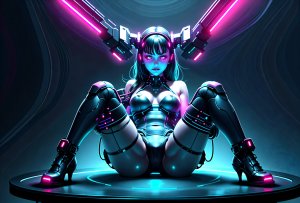 Нейро-девушки в стиле Киберпанк. AI, girls, Cyberpunk