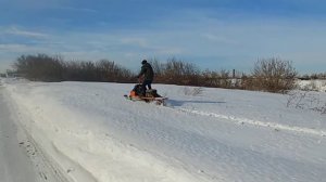 самодельный снегоход для ребенка фигачет по сугробам