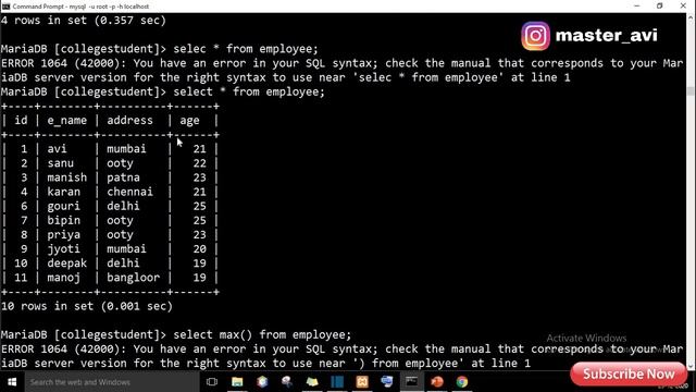 lecture 13 Aggregate function in sql   || SQL & MySQL tutorial in Hindi 2021