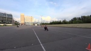 Троганье в поворот на мотоцикле - Учебное занятие