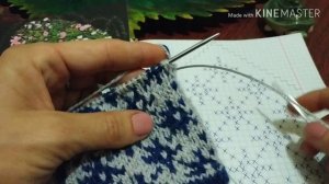 Давайте свяжем варежки жаккардом ?Часть 5 (разрез для пальца)