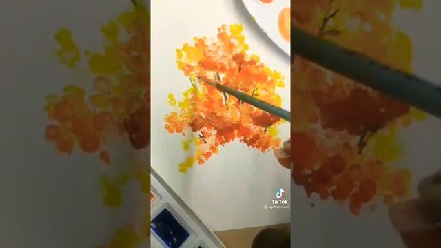 РИСУЕМ ОСЕНЬ!♡САМЫЙ КРАСИВЫЙ В МИРЕ РИСУНОК ОСЕНИ! смотреть онлайн