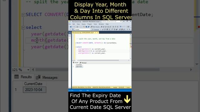 Year Month Day Split Into Separate Columns  #sqlserver