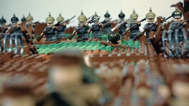 Лего - Штурм крепости Осовец с песней А. Матова 28 панфиловцев