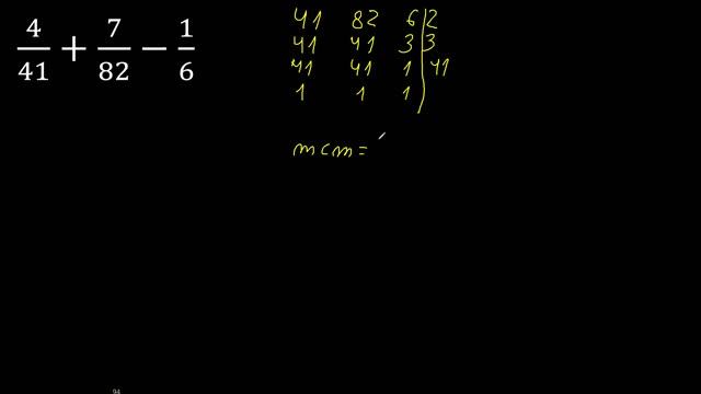 4/41+7/82-1/6 suma y resta de 3 fracciones con distinto denominador heterogeneas смотреть онлайн
