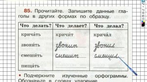 Упражнение 85 - ГДЗ по Русскому языку Рабочая тетрадь 2 класс (Канакина, Горецкий) Часть 2