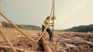 Водопонижение иглофильтрами: Монтаж и запуск системы в работу.