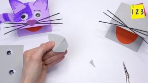 DIY moving paper toys | Puppet cat | How to make paper cat