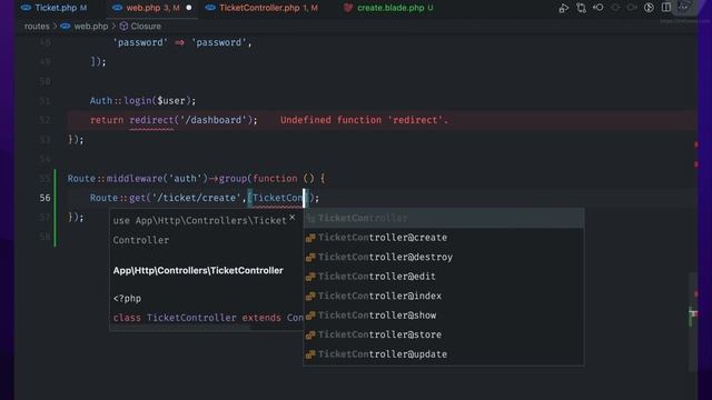 Laravel 10 full course for beginner -  Help Ticket Project   resource route