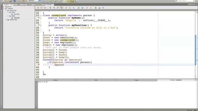 PHP OOP Tutorial 3: Implementing interfaces, utilizing structure