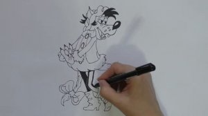 Рисуем Волка-Снегурочку из мультфильма "Ну погоди".Draw a wolf from Well wait