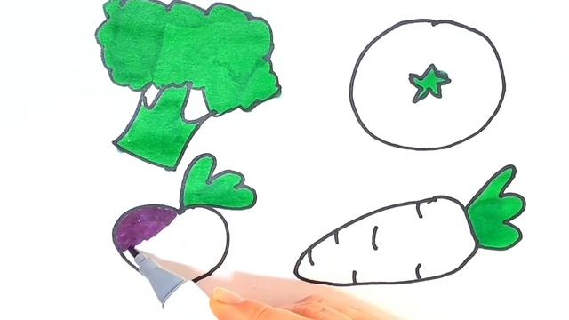 Раскраска овощи / рисуем овощи легко для детей смотреть онлайн