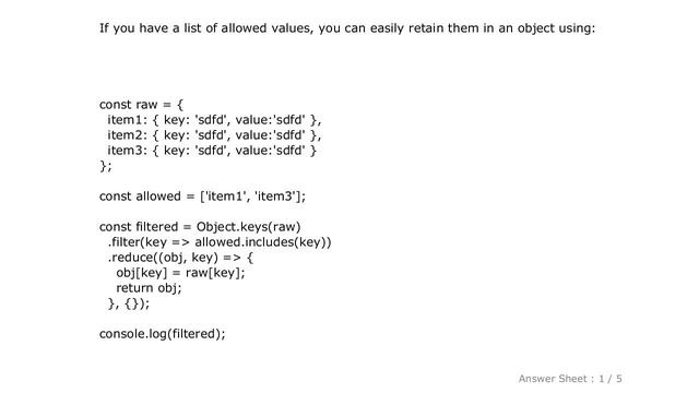 JavaScript : Filter object properties by key in ES6