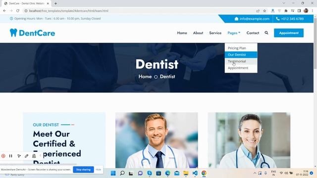 Dentcare – Free Responsive Bootstrap 5 HealthCare Website Template смотреть онлайн