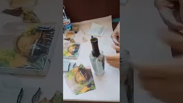 Декупаж бутылки для новичков