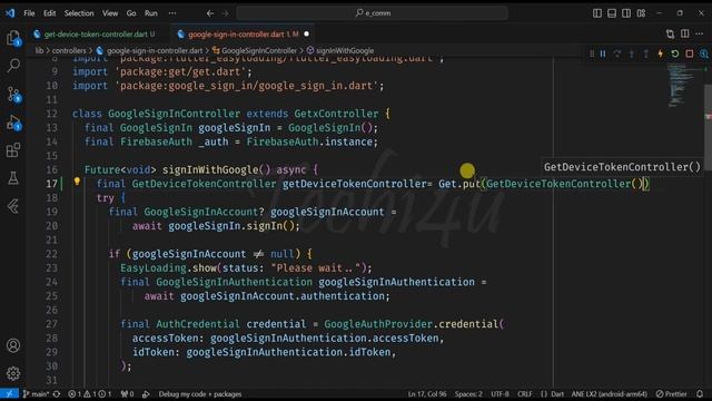 Flutter ecommerce app using firebase with admin panel | Get device token flutter firebase messaging