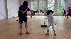 Первая тренировка по фехтованию (шпага)