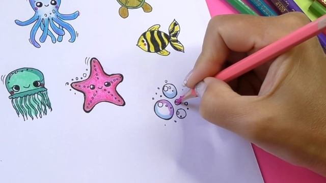 15 DIY Морские НАКЛЕЙКИ своими руками! Sea animals paper STICKERS DIY