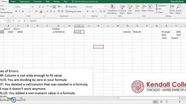 Kendall College ASC Support - Excel - Errors смотреть онлайн