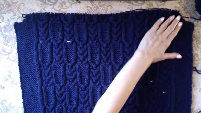 Тёплый мужской джемпер//спинка//узор косы. смотреть онлайн