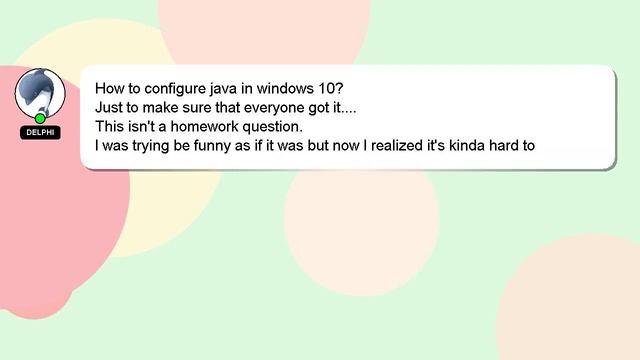 How to configure java in windows 10?
