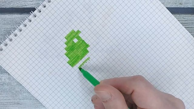 Красивые и лёгкие рисунки по клеточкам ? Как рисовать маленького попугая / Pixel art смотреть онлайн