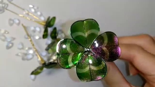 Shamrock hair pins, green lucky clover chameleon смотреть онлайн