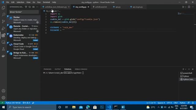 Python Automation project : Unfollow users who are not following you back on instagram      انستغرا