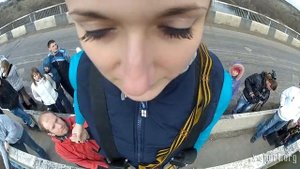 Прыжки с веревкой с 35 м Ивановского моста возле Первомайска с командой X
