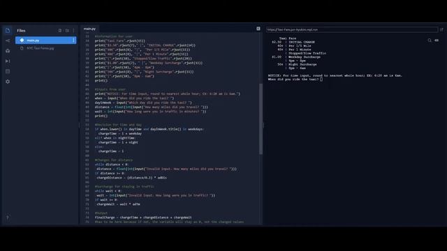 Simple Python Scripts #1 - Taxi Fare Mini Project