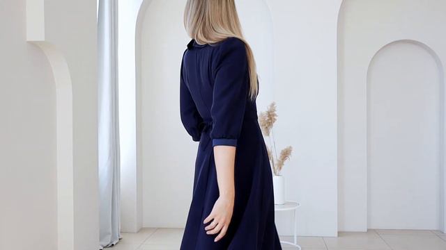 Платье "Джинни" темно-синее смотреть онлайн