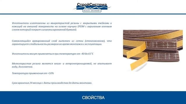 Самоклеящийся уплотнитель - обучение в СтройСистеме
