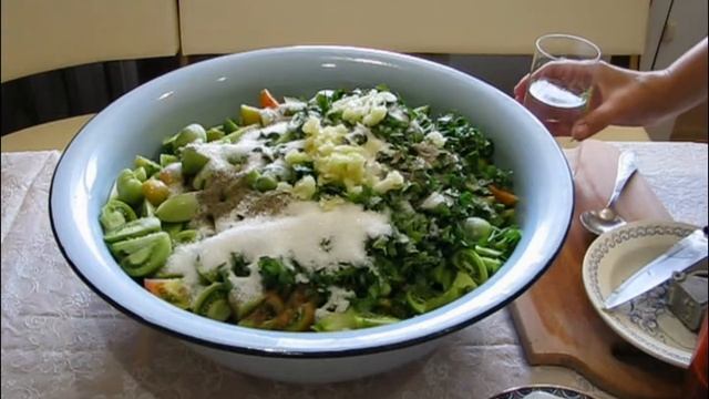 Зеленые помидоры .Салат дачника.Закваска. смотреть онлайн