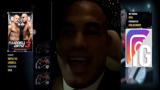 Oscar De La Hoya & Tito Ortiz moments after Ortiz's KO win over LIddell
