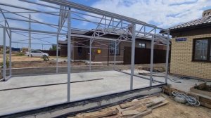 Готовый каркас гаража из сэндвич панелей с сборкой за 1день на готовом фундаменте.