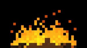 Pixel Fireplace | Orange Fire | 3 Logs