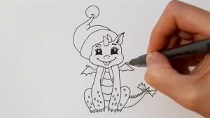Как нарисовать дракона, символ 2024 года/How to draw a dragon, the symbol of 2024