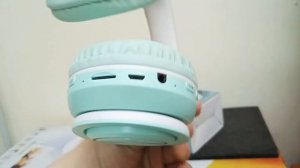 Беспроводные Наушники Светло-Голубые + Радио + SD- карта + Микрофон