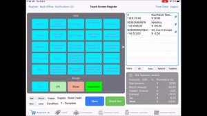 Using the touch register screen for ThunderPOS iPad