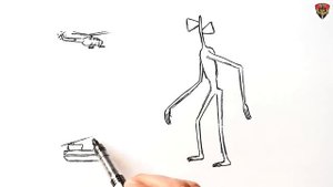How to draw a Siren head attacking a military base