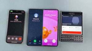 iPhone Xs + BlackBerry VS Z Fold 3 - WhatsApp & Incoming Calls at the same Time