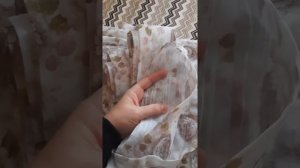 Тюль вуаль шифон рисунок сизо-коричневые или серо-бежевые цветы с утяжелителем. Обзор ткани.