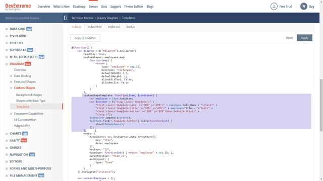 DevExtreme Diagram for Angular, jQuery, React, & Vue: Shape Templates смотреть онлайн