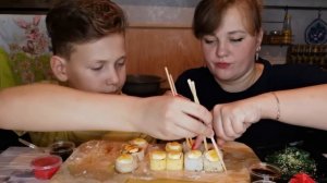 Мукбанг Роллы Запечённые/Спасибо за такой шикарный ужин♥️