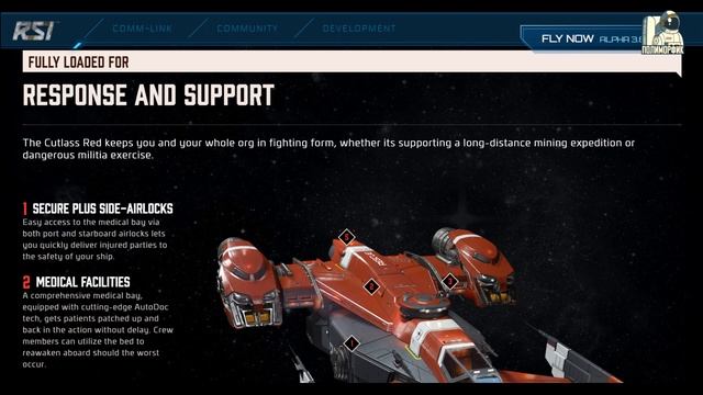 STAR CITIZEN: 3.8.1 на LIVE, CUTLASS RED в Игре