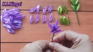 Bunga Clematis florida || Tutorial Membuat Bunga Dari Pita Satin || DIY